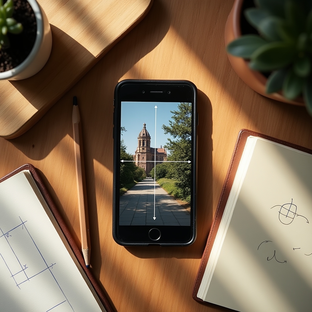 Exemplu de compoziție cu regula treimilor fotografiată cu telefonul